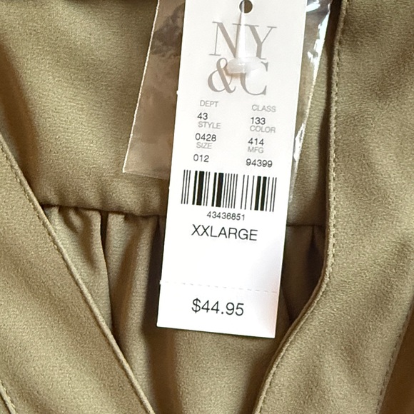 New York & Company Olive Button Down Shirt - Picture 5 of 9